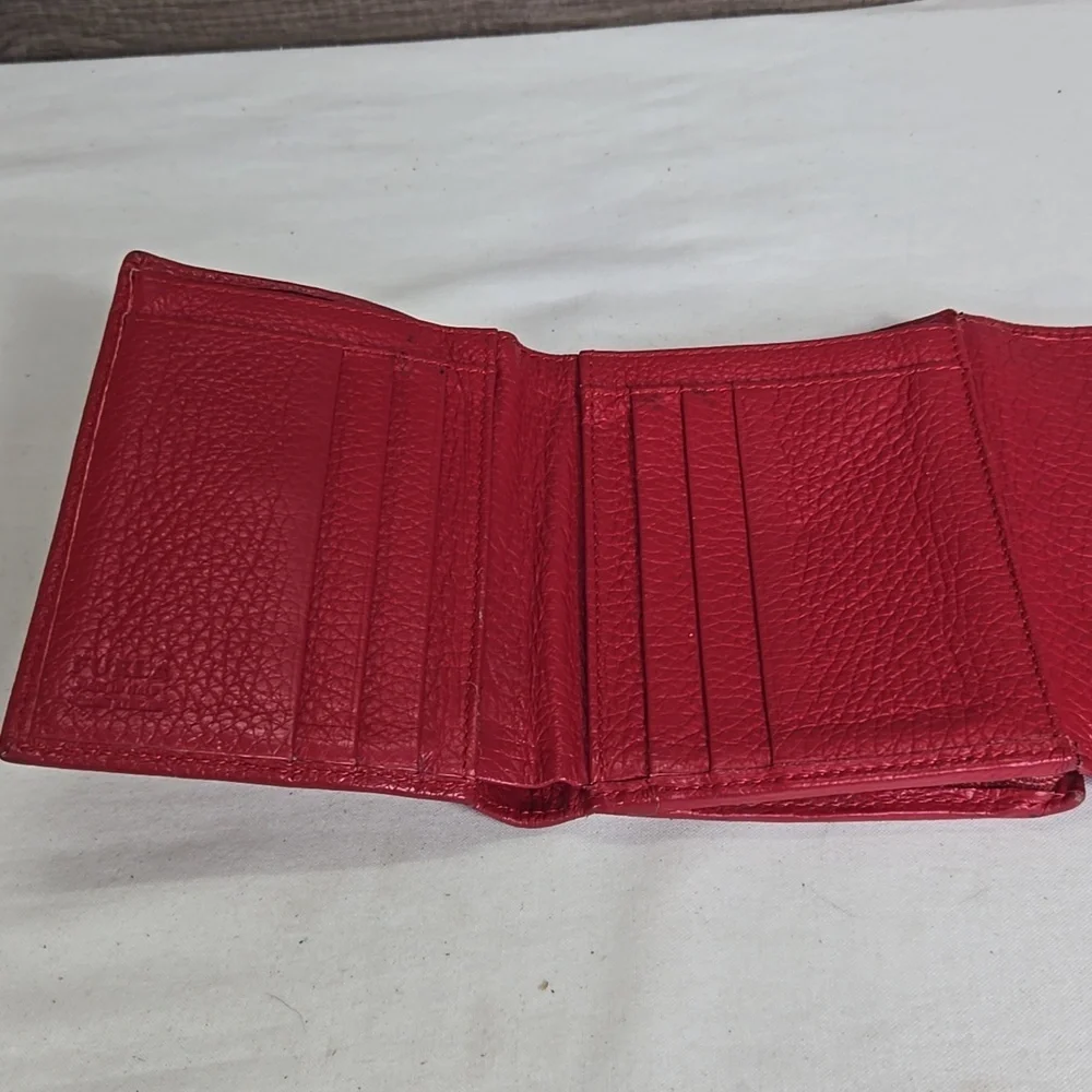 Women's Furla Red Pebble Leather Wallet